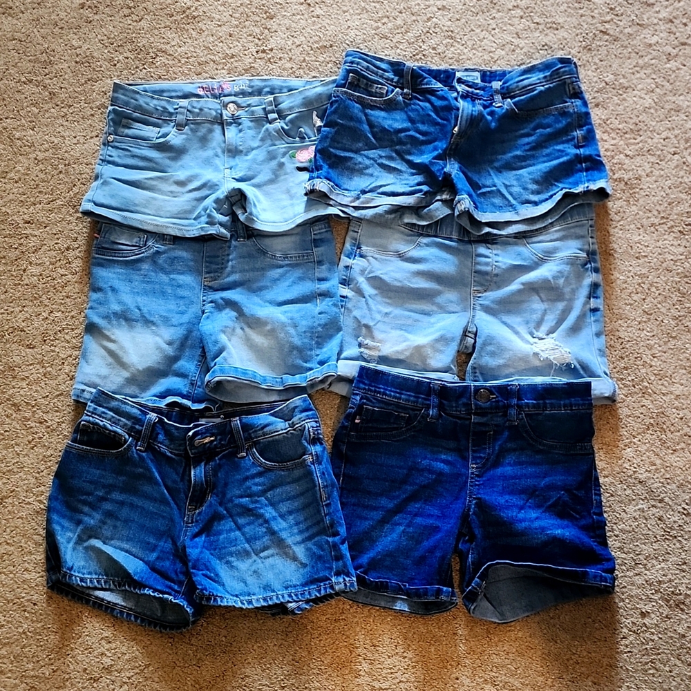 6 pairs Girls Jean Shorts size 12